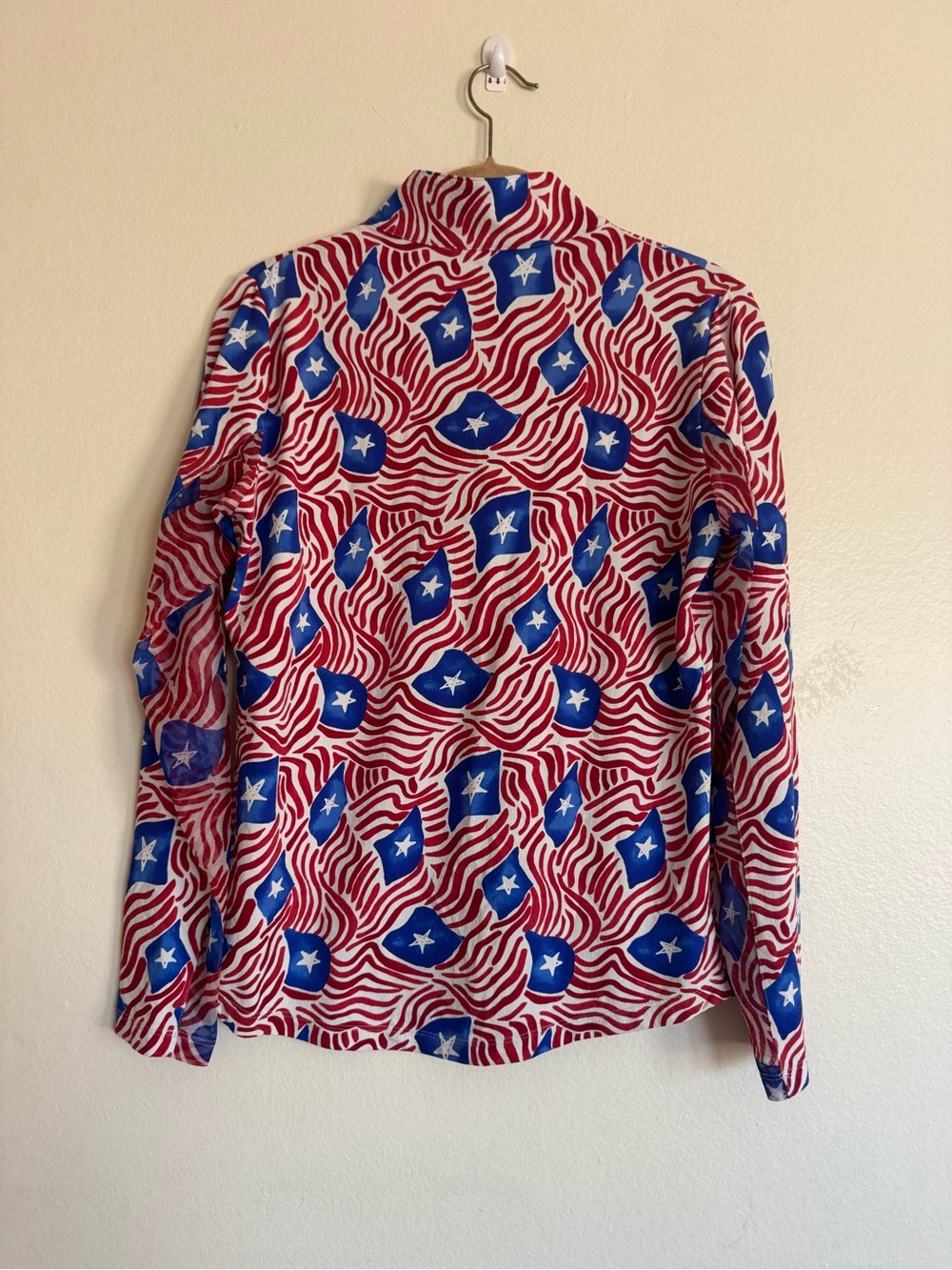 IBKUL Red, White & Blue Star Wave Quarter-Zip Pullover - Picture 2 of 6